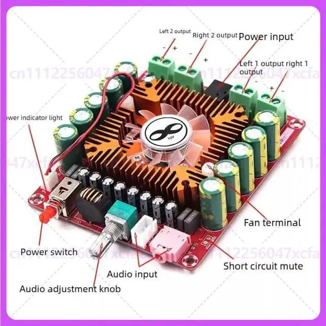 Alt view image 5 of 6 - For Gold-A011 TDA7850 4 Channel Car Amplifier Board 4*50W DC12V-16V Audio Module