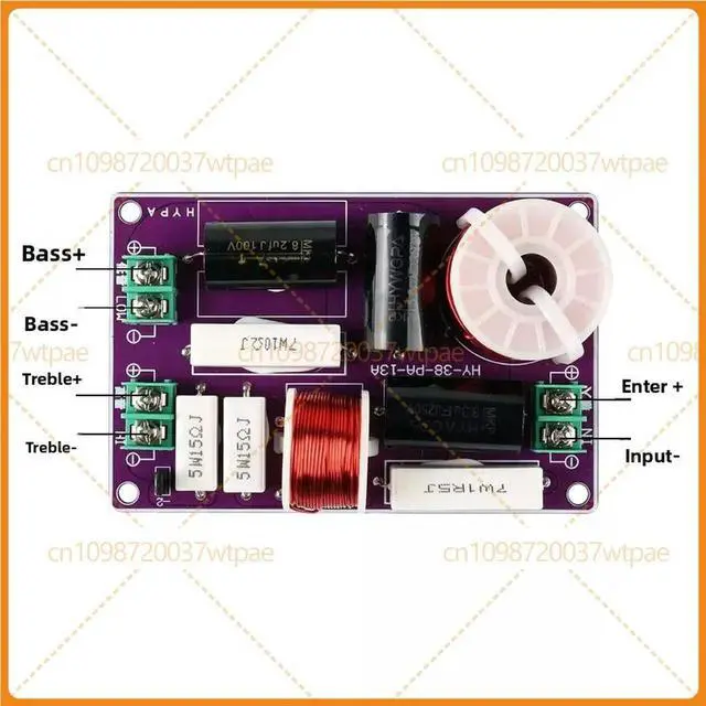 Alt view image 6 of 6 - For 150W HiFi High Fidelity 2-Way Crossover Filter Board, Treble Bass Frequency Divider DIY Home Bookshelf Speaker Audio Module