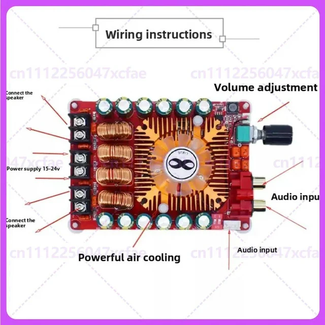Alt view image 5 of 6 - For Gold-B008 TDA7498E Stereo Digital Amplifier Board 2×160W BTL 220W High Power Audio Module