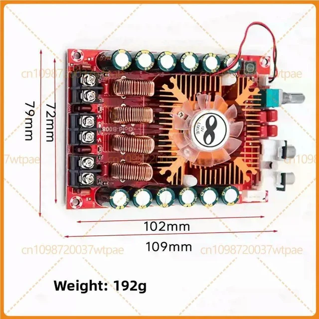 Alt view image 6 of 6 - For Gold-B008 TDA7498E Stereo Amplifier Board 2*160W BTL 220W Audio Module