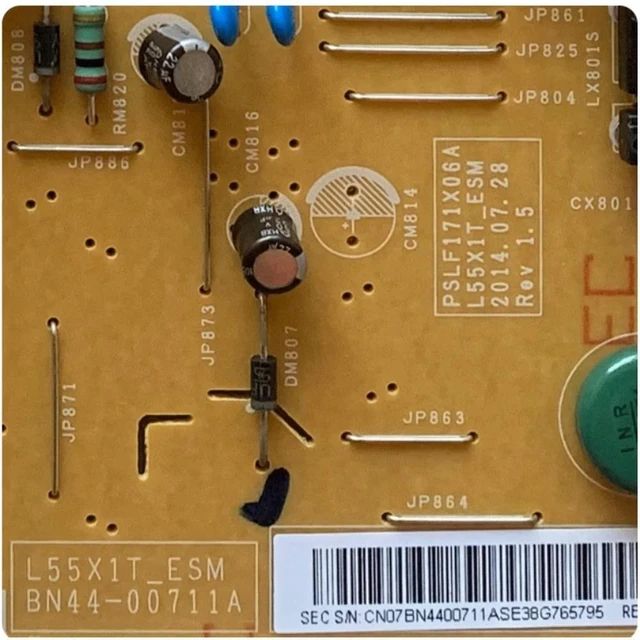 Alt view image 6 of 6 - TV Power Supply Board L55X1T_ESM BN44-00711A PSLF171X06A for LCD TV