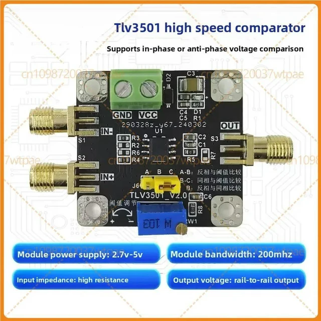 Alt view image 4 of 6 - TLV3501 HighSpeed Voltage Comparator Module,4.5ns,Adjustable Threshold,RailtoRail Output,Noninverting Inverting Input