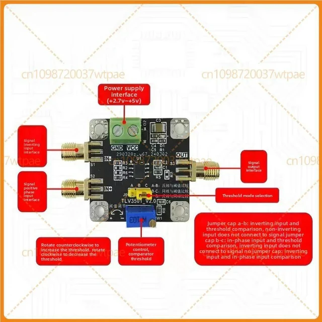 Alt view image 6 of 6 - TLV3501 HighSpeed Voltage Comparator Module,4.5ns,Adjustable Threshold,RailtoRail Output,Noninverting Inverting Input