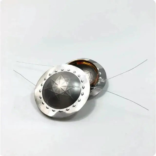 Alt view image 5 of 6 - 2pcs 25.5mm Titanium Tweeter Diaphragm Dual Lead Wire Speaker Repair Parts