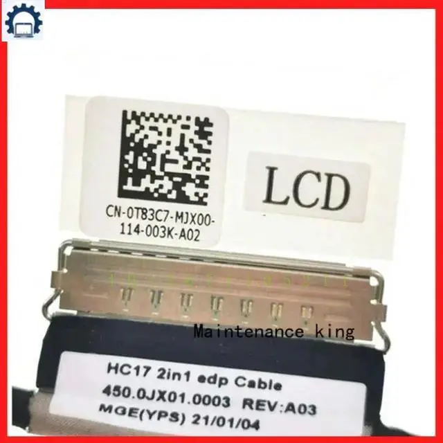 Alt view image 3 of 3 - FORGenuine Laptop LCD EDP Cable For Inspiron 17 7706 2-in-1 0T83C7 450.0JX01.0003 450.0JX01.0001