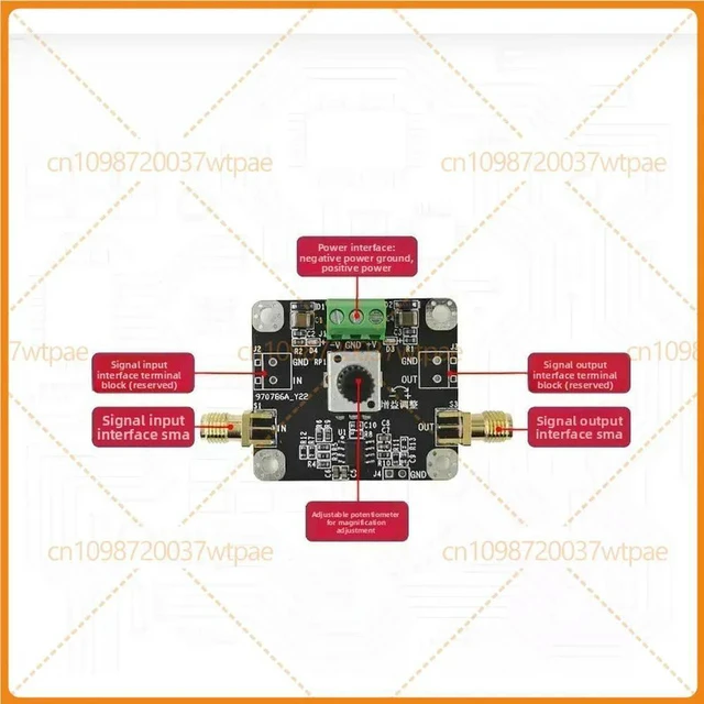 Alt view image 5 of 6 - For THS3091 HighFrequency Operational Amplifier Module,210MHz Bandwidth CurrentFeedback,Adjustable Gain,27V Output