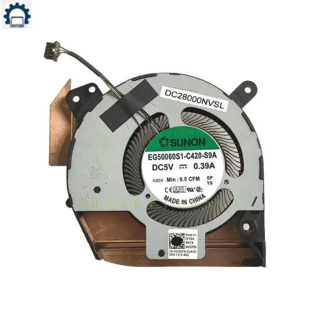 Alt view image 2 of 3 - 0WG3PW For Latitude 5401 Laptop Cooling Fan Cooler Fan Heatsink Radiator WG3PW CN-0WG3PW EG50060S1-C420-S9A