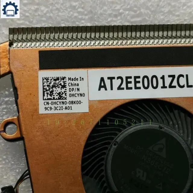 Alt view image 3 of 3 - 0HCYN0 For Latitude 7400 E7400 Laptop Cooling Fan Cooler Fan CN-0HCYN0 HCYN0 AT2EE001ZCL Heatsink Radiator