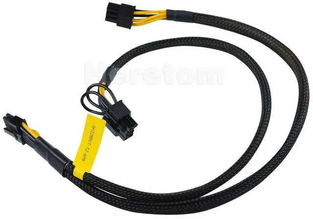 Alt view image 2 of 3 - 12Pin To 6Pin+8Pin GPU Graphics Card Power Cable 18AWG for R2288HV7 40cm