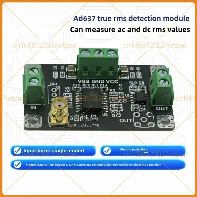 Alt view image 4 of 6 - For AD637 RMS Detector Module, Peak Voltage Detection, AC DC Signal Detecting, For Data Acquisition