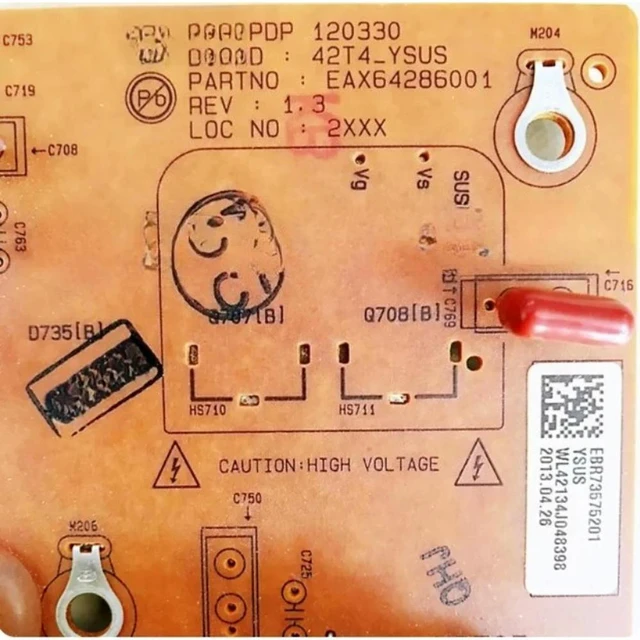 Alt view image 5 of 6 - EAX64286001 EBR73575201 Plasma TV Y Sustain Board for 42PA450C-CM Replacement Y Board
