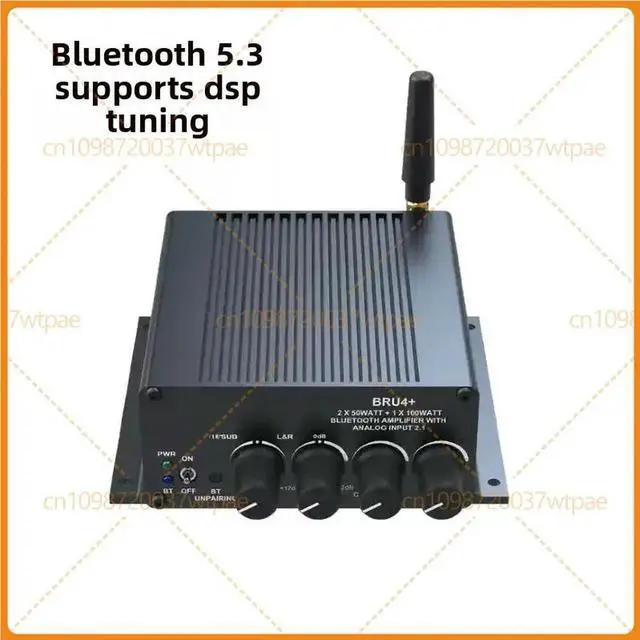 Alt view image 5 of 6 - For BRU4+ TPA3116 Bluetooth 5.3 2.1 Channel Amplifier 2×50W+100W DSP Tone Control