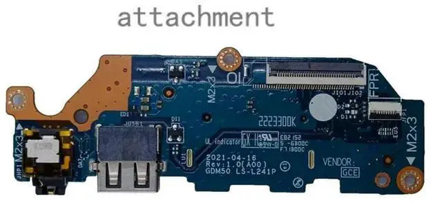 Main image of 0C6CMN For Inspiron 3510 3511 3520 GDM50 LS-L241P USB Card Reader Audio IO Board