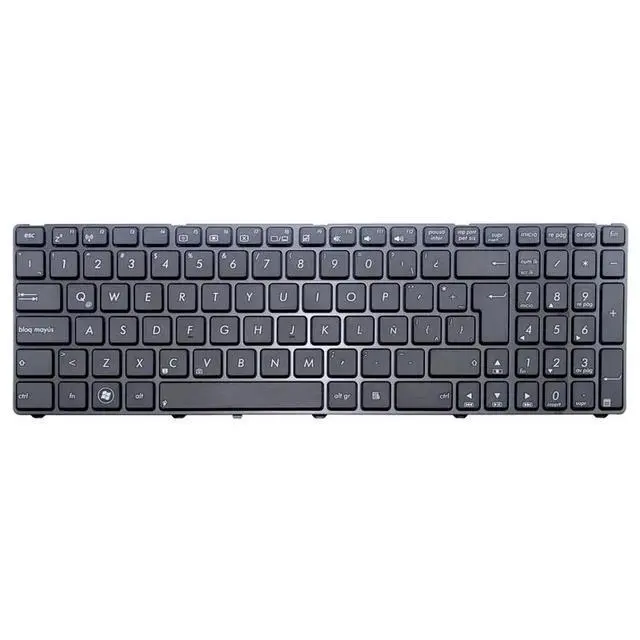 Alt view image 2 of 3 - Black Latin Spanish Keyboard Black Frame For K52 K52JB K52Jc K52Je K52JK