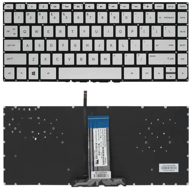 Main image of Silver US Backlit Keyboard For 14-j000 14-j100 Pavilion 13t-u000 x360