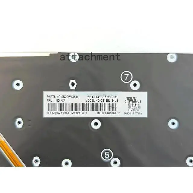 Alt view image 3 of 3 - US Layout Laptop Keyboard Backlit w/ Pointer for Thinkpad X13 Yoga Gen1 Type 20SX 20SY X390 Yoga Type 20NN 20NQ