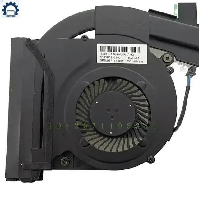 Alt view image 3 of 3 - 937115-001 For Zbook 14U G4 745 840 848 G3 G4 Laptop Cooling Fan Cooler Fan With Heatsink 6043B0223511 100% Tested