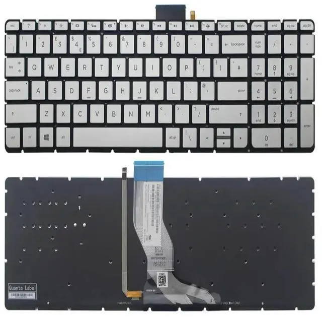 Main image of Silver UK Backlit Keyboard For Pavilion 15-bk 15-bk000 x360 15-bk100