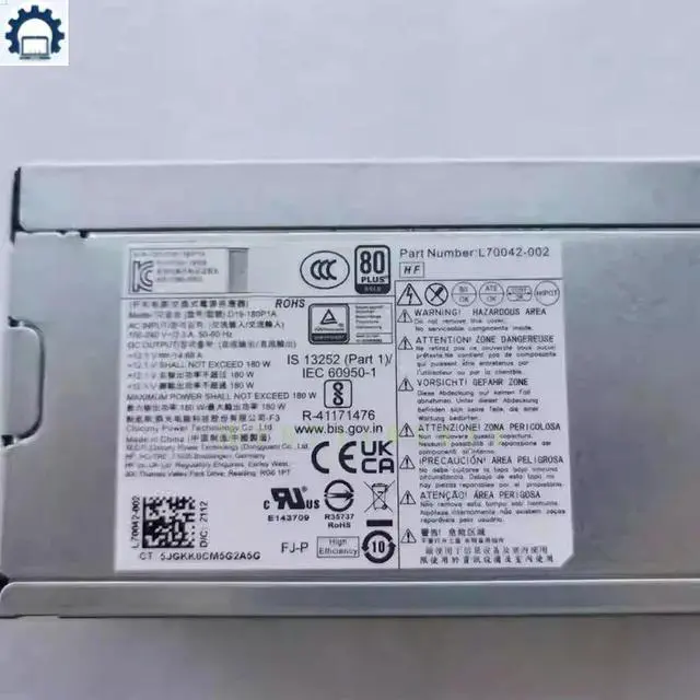 Main image of For 280 Pro G3 MT 180W Power Supply L70042-002 L70042-004 PCK017 D19-180P1A 100% Tested