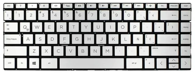 Alt view image 2 of 3 - Silver Latin Spanish Backlit Keyboard For Pavilion 13-an0000 13-an1000