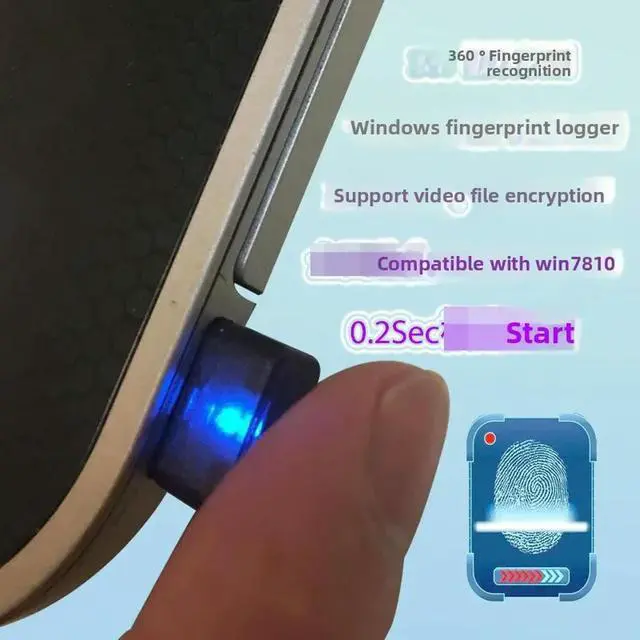 Alt view image 2 of 3 - USB Fingerprint Encryptor for 10 Notebook Desktop Computer File Encryption Unlock Hello Recognition Login Device