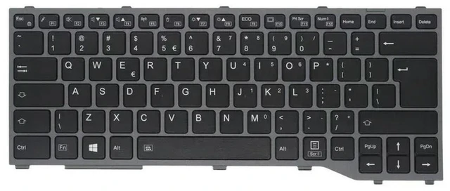 Alt view image 2 of 3 - Black US-Intl Backlit Keyboard Gray Frame For Fujitsu Lifebook T937 T938 T939