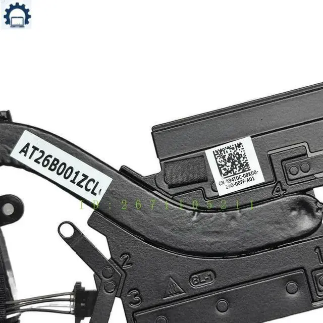 Alt view image 3 of 3 - 034T0C For Latitude 7390 2 in 1 Laptop CPU Cooling Fan With Heatsink Cooler Fan 34T0C CN-034T0C AT26B001ZCL