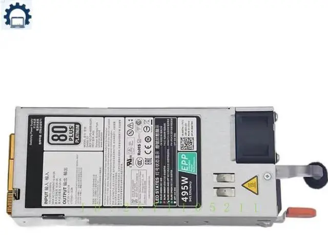 Alt view image 2 of 3 - 495W For R530 R630 R730 R730XD R740 T430 T630 Server Power Supply D495E-S0 D495E-S1 F495E-S0 02FR04 0N24MJ 09338D