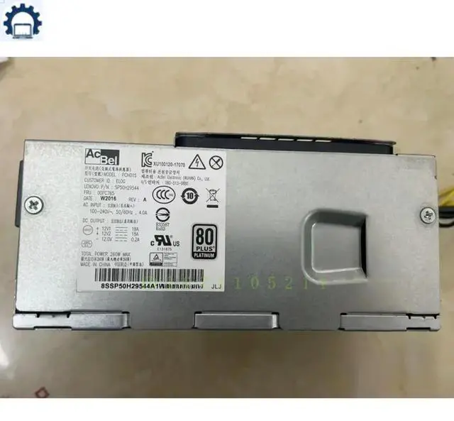 Main image of For M920s M720s M720t M725s M75s-1 P330 Workstation 2nd Gen 260W Power Supply PCH015 00PC765 SP50H29544 5P51D77040 10PIN