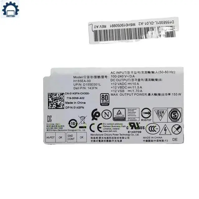 Alt view image 2 of 3 - For OptiPlex 3240 7440 AIO 18Pin 155W Switching Power Supply H155EA-00 0143FN 143FN 03PYMT 3PYMT 08KT09 8KT09