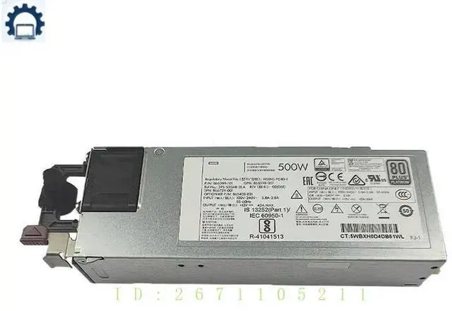 Main image of 500W For DL380 G10 Gen10 500W Server Power Supply HSTNS-PL40-1 865398-001 866729-001 865399-201 865408-B21