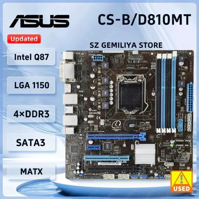 Main image of CS-B Motherboard CS-B/D810MT Q87 Motherboard LGA 1150 DDR3 support Core i3-4130 i3-4170 i3-4360 i5-4670 cpu