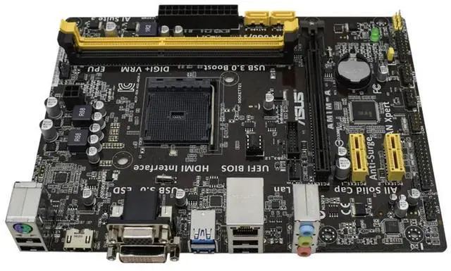 Alt view image 2 of 3 - AM1M-A Motherboard + Athlon X4 5350 cpu Socket AM1 Micro ATX Motherboard DDR3 32GB USB 3.0 PCI-E x16 PCIe 2.0