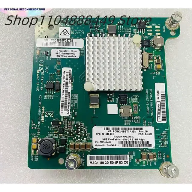 Alt view image 3 of 3 - NC534M 10GB Blade network card 700748-B21 701530-001 700746-001