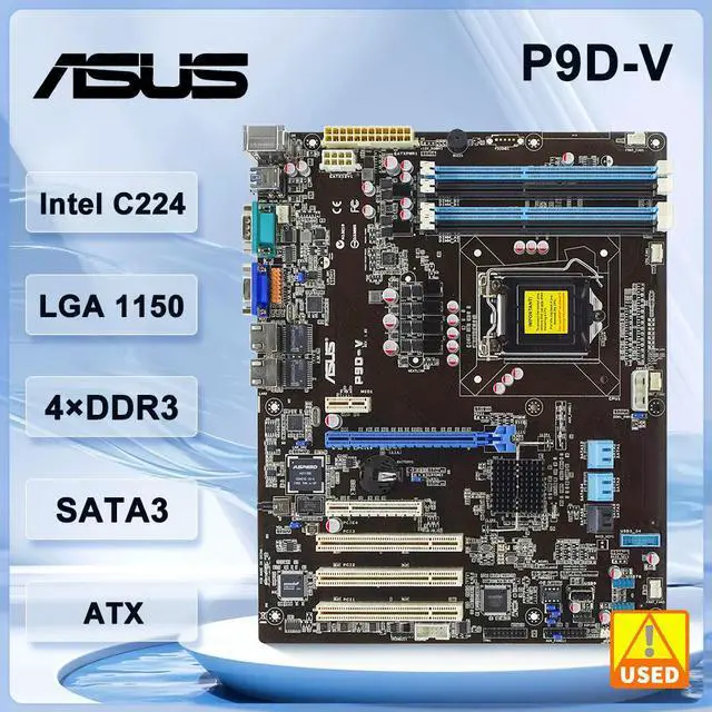 Main image of P9D-V Servers Motherboard LGA 1150 C224 DDR3 Xeon E3-1200 v3 4370 4130 cpu ATX