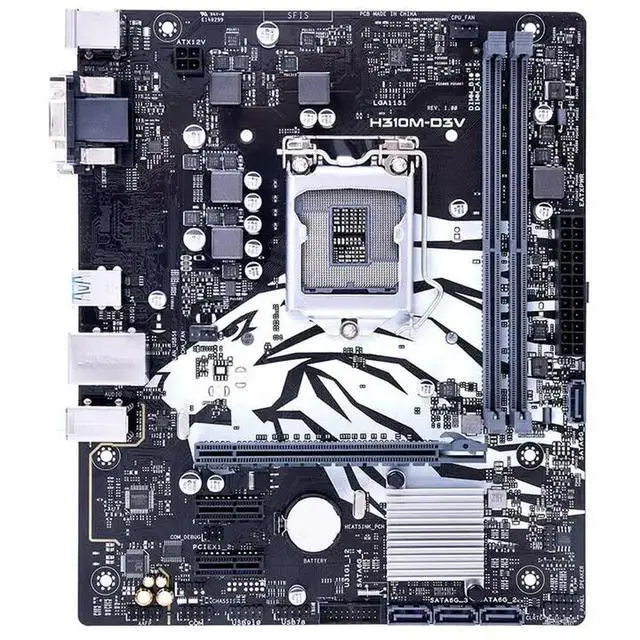 Alt view image 2 of 3 - H310M-D3V Motherboard H310 LGA 1151 DDR4 32GB Micro-ATX support i3-8100 i3-8300 i3-9300 i5-8500 i5-9400 cpu