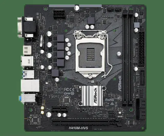 Alt view image 2 of 3 - H410M-HVS R2.0 Motherboard H410 LGA 1200 DDR4 64GB M.2 support i9-10900F i5-10600 i5-10400 i3-10105 i3-10105 cpu