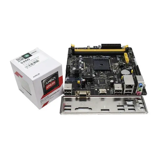 Alt view image 2 of 3 - AM1I MINI ITX Motherboards AM1I-B/K30BD Motherboard + x4 5350 cpus+ heat sink DDR3 USB 3.0