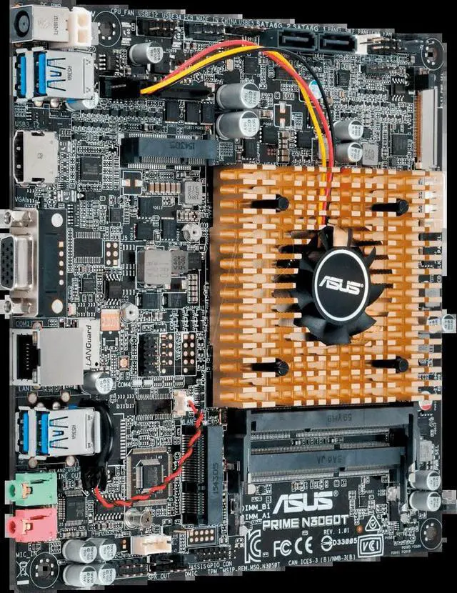 Alt view image 3 of 3 - PRIME N3060T Motherboard Celeron Dual-Core N3060 SoC 2xDDR3 MINI-ITX 4x USB 3.0/2.0 1x Gigabit RJ45