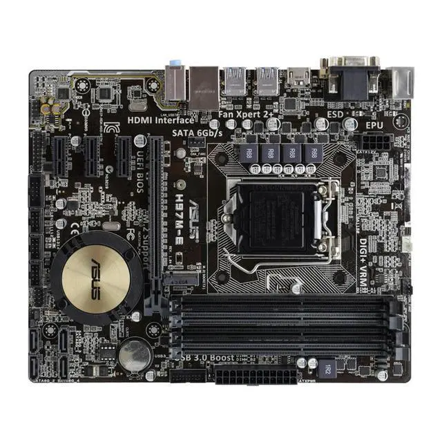 Alt view image 2 of 3 - H97M-E Motherboard H97 DDR3 16GB PCI-E 3.0 M.2 USB3.0 PCI-E 3.0 Micro ATX support Core i3-4150 i5-4670 i7-4770 cpu