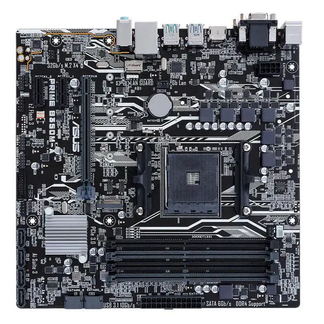 Alt view image 2 of 3 - PRIME B350M-A Motherboard B350 Socket AM4 DDR4 64GB Micro ATX PCI-E 3.0 support Ryzen 7 5700 Ryzen 3 5300 Ryzen 7 4700