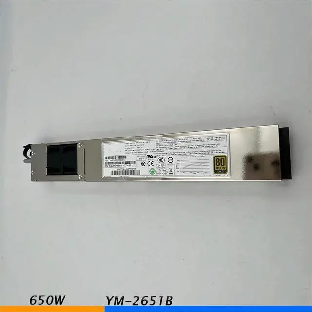 Alt view image 2 of 3 - YM-2651B 650W Redundant Power Supply Module C200M1 C210M1 Server Power Supply Before Shipment Test