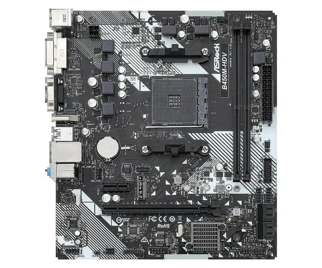 Alt view image 2 of 3 - B450 B450M Motherboard B450M-HDV R4.0 AM4 support Ryzen 5 5600 1200 5300G 5900 5700 cpu DDR4 16GB Ultra M.2 Micro ATX