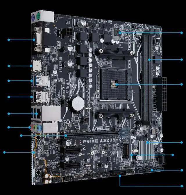 Alt view image 3 of 3 - PRIME A320M-K motherboard Socket AM4 DDR4 USB3.0 SATA3 HDMI VGA 32GB B320 desktop motherboard