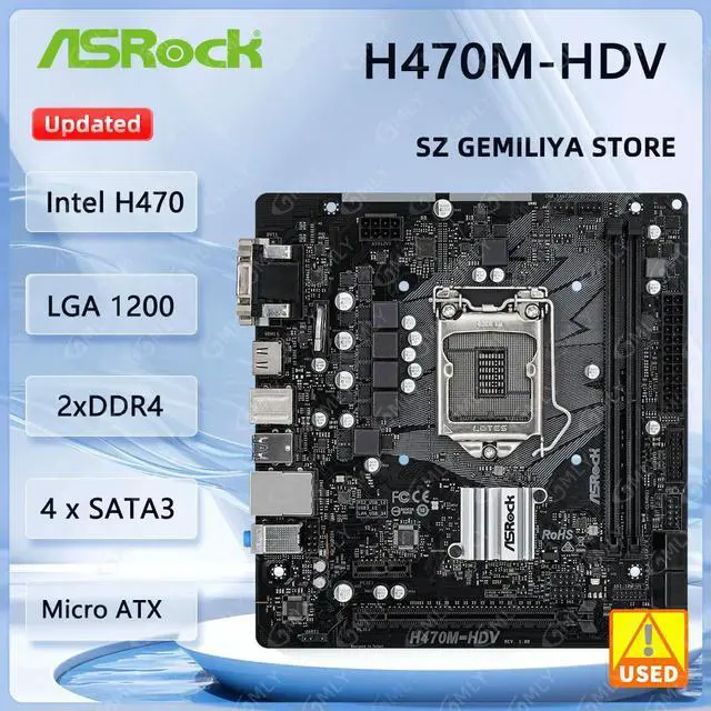 Main image of H470M-HDV Motherboard H470 LGA 1200 DDR4 64GB M.2 support 10400F 10900K 10100 10700 10105 cpu Micro ATX