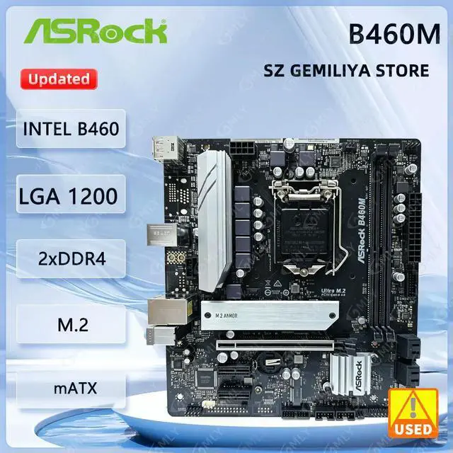 Main image of B460 B460M motherboard B460M LGA 1200 DDR4 128GB SATA3 M.2 Micro ATX support Core i9-10900F 10700K 10105F 10400