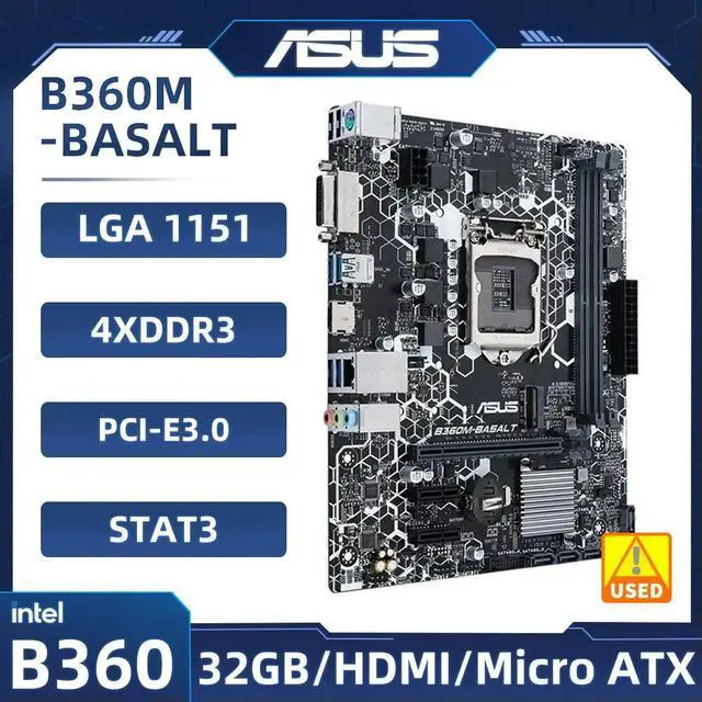 Main image of B360M-BASALT 1151 Motherboard 4×DDR4 LGA 1151 PCI-E 3.0 2×M.2 USB3.1 HDMI Micro ATX support Eighth/ninth genCore i7/i5/i3