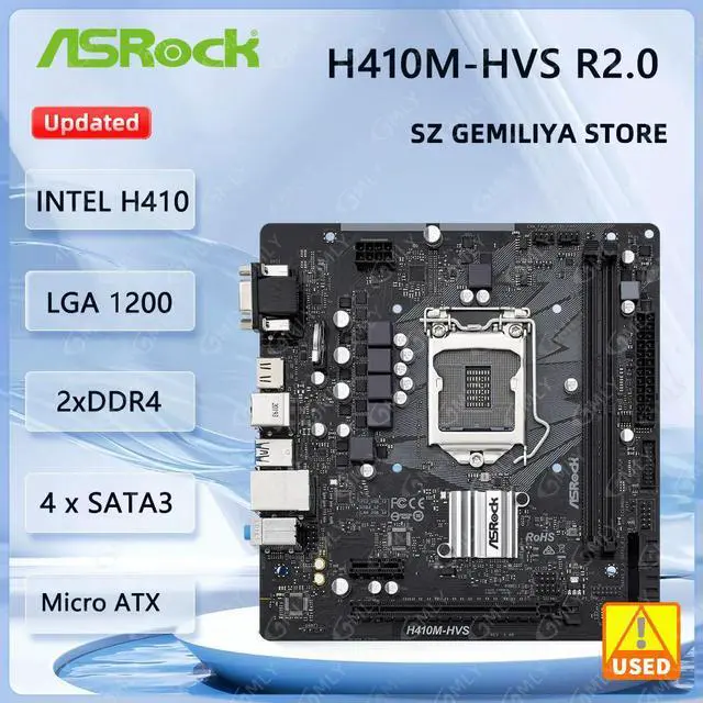 Main image of H410M-HVS R2.0 Motherboard H410 LGA 1200 DDR4 64GB M.2 support i9-10900F i5-10600 i5-10400 i3-10105 i3-10105 cpu