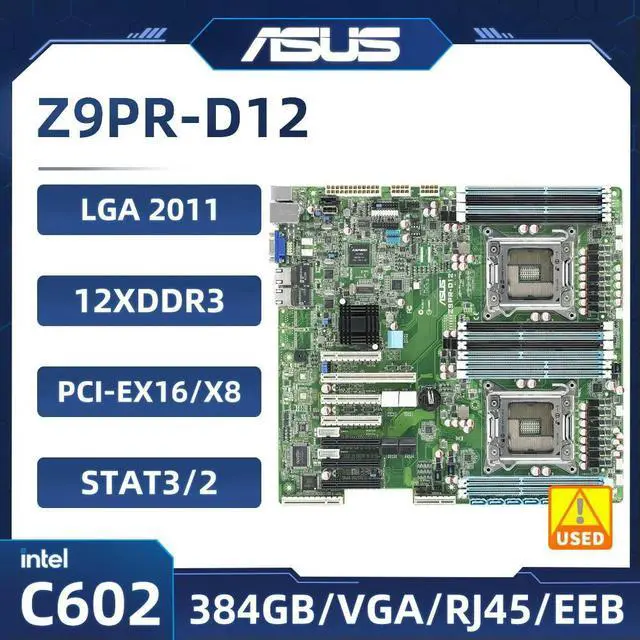 Main image of Z9PR-D12 Motherboard LGA 2011 C602 12×DDR3 384GB 5×PCI-E X16 6×USB3.0 Dual Gigabit LAN EEB VGA ATX