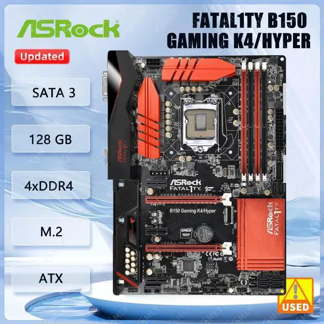 Main image of B150 GAMING K4/HYPER Motherboard B150 LGA 1151 DDR4 64GB support i5-7500 i3-7300 i3-6300 i5-6500 cpu ATX